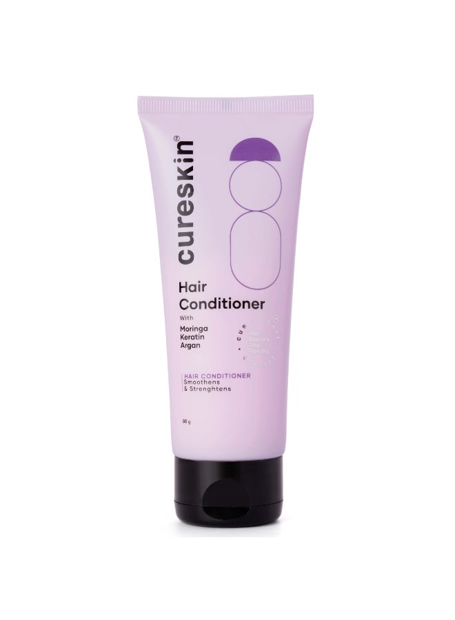 Cureskin Keratin Smooth Conditioner With Moringa, Keratin And Argan | Strenghtens And Nourishes For Damaged Hair, 80 Gram (Pack Of 1) - Image 1